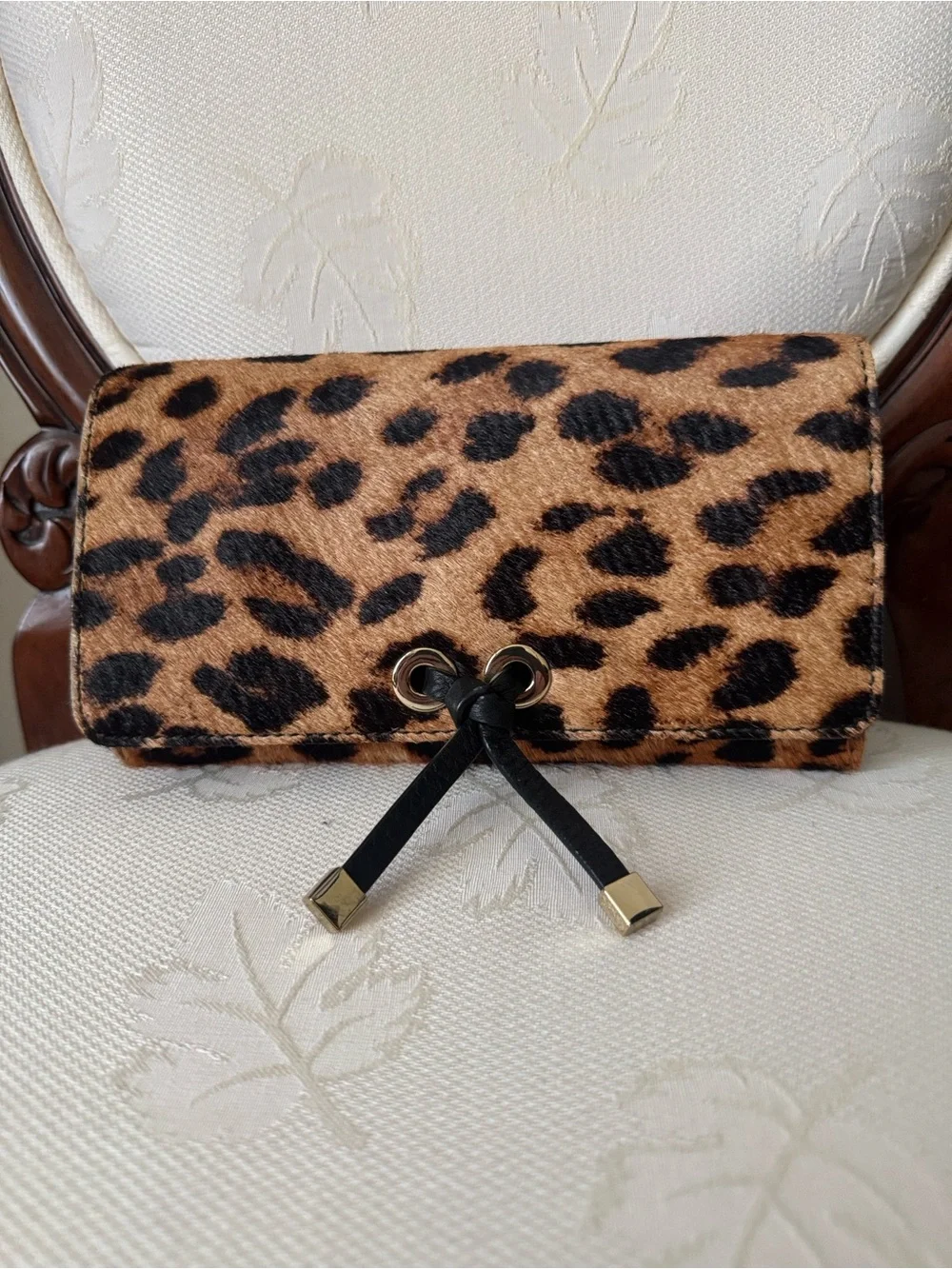 Talbots Leopard Print Fold-Over Clutch